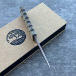 Nóż Williams Blade Design SZM 005 Shobu Zukuri Mini Kaiken 3.5" Apocalyptic RWL-34 Green Linen Micarta Kydex - obrazek 8