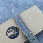 Nóż Williams Blade Design SZT 004 Shobu Zukuri Tanto 5.75" Apocalyptic RWL-34 Green Linen Micarta Black Kydex - obrazek 3