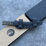 Nóż Williams Blade Design SZT 004 Shobu Zukuri Tanto 5.75" Apocalyptic RWL-34 Green Linen Micarta Black Kydex - obrazek 10