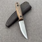 Nóż BPS Knives Finn Lite SSH Stylistyka Puukko - Stal Nierdzewa Drewno Orzech Brązowa Skórzana Pochwa - obrazek 2