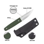 Nóż outdoorowy BPS Knives Aurora VG-10 zielone G10 Kydex - obrazek 10